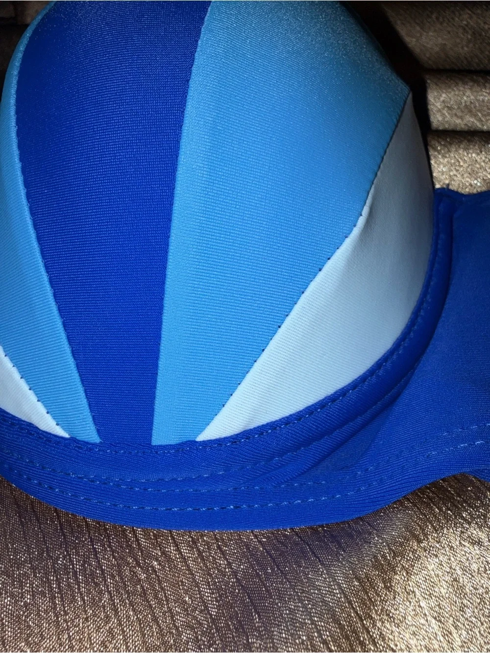 Strapless Colorblock Seashell Bikini Top in Royal Blue